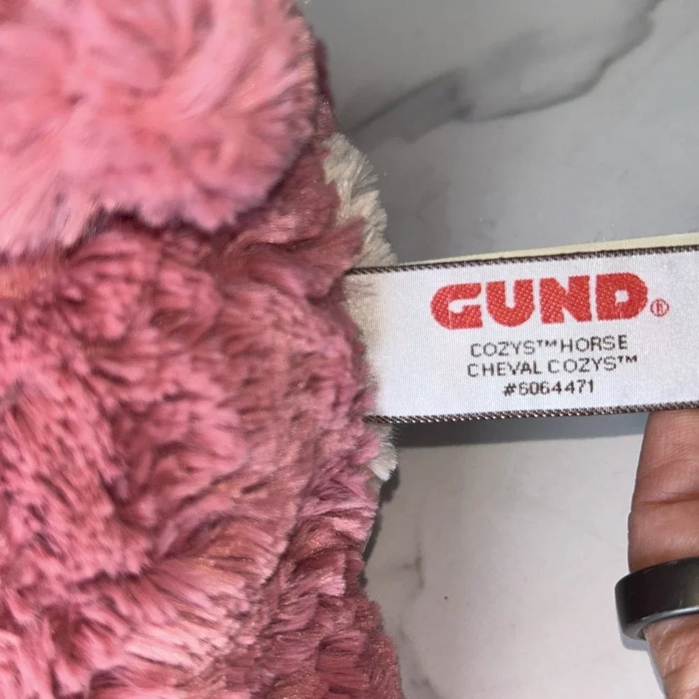 Gund Cozys Horse‎ Pink Cream Shaggy Plush Stuffed Animal Toy 6064471 10 Inch
